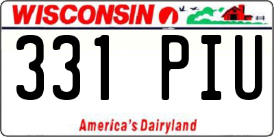 WI license plate 331PIU