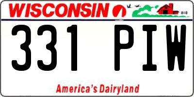 WI license plate 331PIW