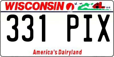 WI license plate 331PIX