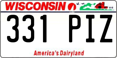 WI license plate 331PIZ
