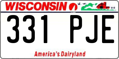 WI license plate 331PJE