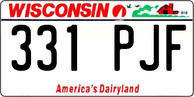 WI license plate 331PJF