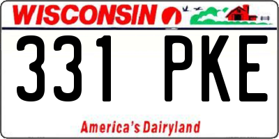 WI license plate 331PKE