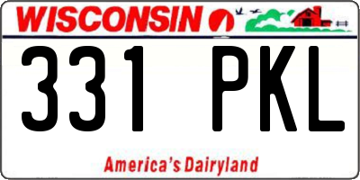 WI license plate 331PKL