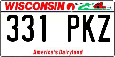 WI license plate 331PKZ