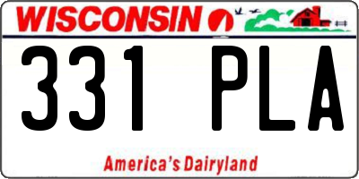 WI license plate 331PLA