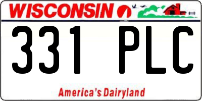 WI license plate 331PLC