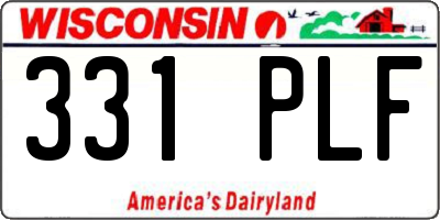WI license plate 331PLF