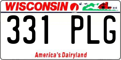 WI license plate 331PLG