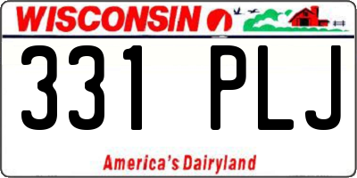 WI license plate 331PLJ