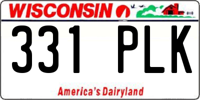 WI license plate 331PLK