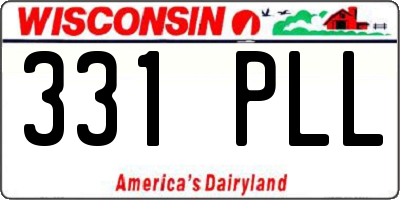 WI license plate 331PLL