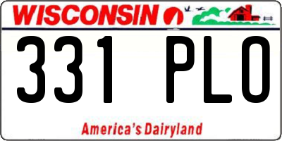 WI license plate 331PLO