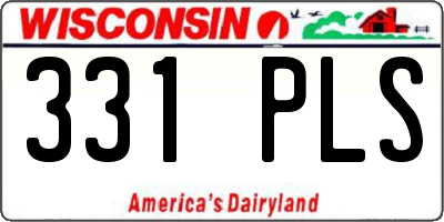 WI license plate 331PLS