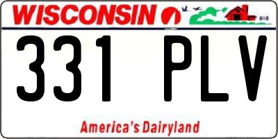 WI license plate 331PLV