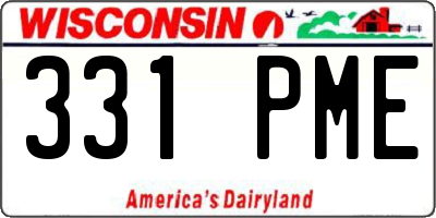 WI license plate 331PME
