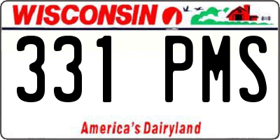 WI license plate 331PMS