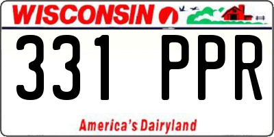 WI license plate 331PPR