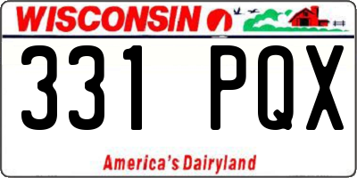 WI license plate 331PQX
