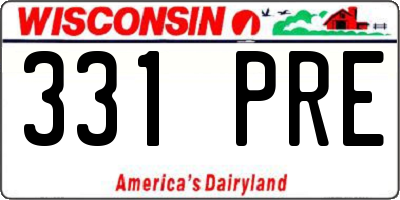 WI license plate 331PRE