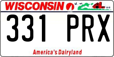 WI license plate 331PRX