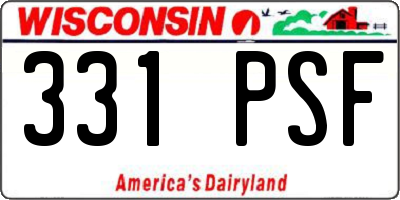 WI license plate 331PSF