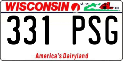 WI license plate 331PSG