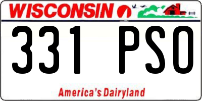 WI license plate 331PSO