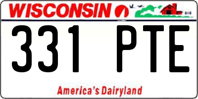 WI license plate 331PTE