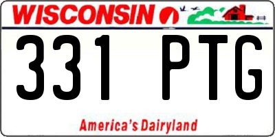 WI license plate 331PTG