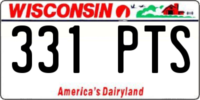 WI license plate 331PTS