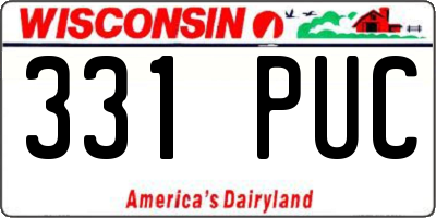WI license plate 331PUC