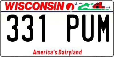 WI license plate 331PUM