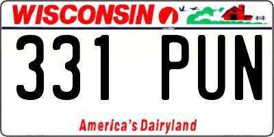 WI license plate 331PUN