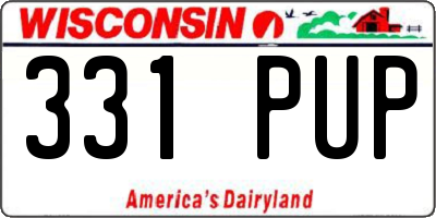 WI license plate 331PUP