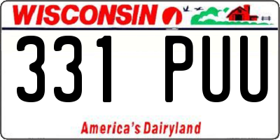 WI license plate 331PUU