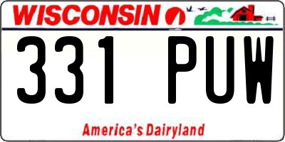 WI license plate 331PUW