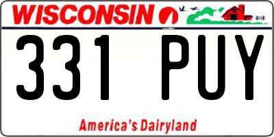 WI license plate 331PUY
