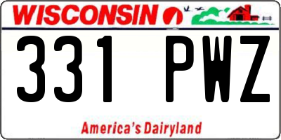 WI license plate 331PWZ