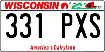 WI license plate 331PXS
