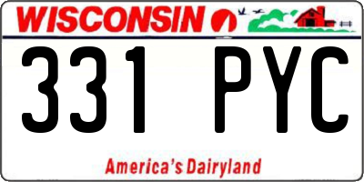 WI license plate 331PYC