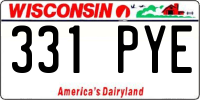 WI license plate 331PYE