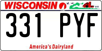 WI license plate 331PYF