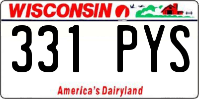 WI license plate 331PYS