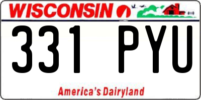 WI license plate 331PYU
