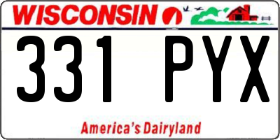 WI license plate 331PYX