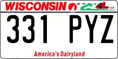 WI license plate 331PYZ