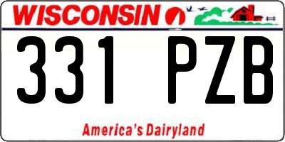 WI license plate 331PZB