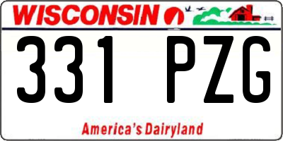 WI license plate 331PZG