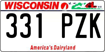 WI license plate 331PZK